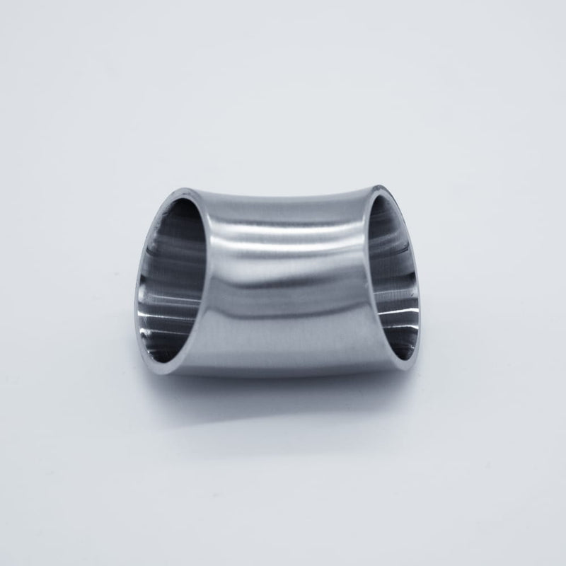 304 Stainless Steel 1 inch Weld 45 degree Elbow. Angled view. Photo Credit: TCfittings.com