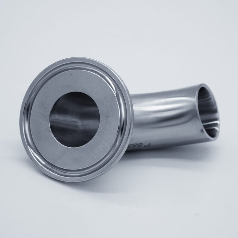 304 Stainless Steel 1 inch Tri-Clamp Compatible 90 degree Elbow. Bottom View. Photo Credit: TCfittings.com