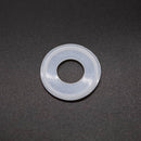White Silicone gasket for a one inch tri-clamp connection. Single gasket. Photo credit: TCfittings.com.