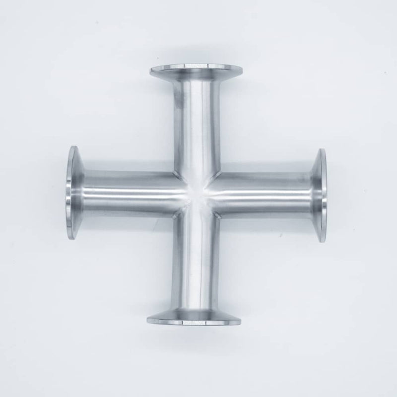 304 Stainless Steel Tri Clamp compatible Cross. Top down view to show product profile. Photo Credit: TCfittings.com