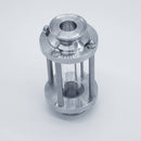 304 Stainless Steel and Borosilicate Glass tri-clamp compatible Sight Glass. Top angled view. Photo Credit: TCfittings.com