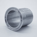2-inch Tri-Clamp x 2-inch Hose Barb adapter. Bottom View. Photo Credit: TCfittings.com