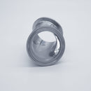 304 Stainless Steel 2inch Tri-Clamp Compatible 45 degree Elbow. Bottom View. Photo Credit: TCfittings.com