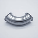 304 Stainless Steel 2 inch Tri-Clamp Compatible 90 degree Elbow. Angled view. Photo Credit: TCfittings.com