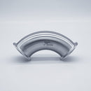304 Stainless Steel 2 inch Tri-Clamp Compatible 90 degree Elbow. Side view. Photo Credit: TCfittings.com