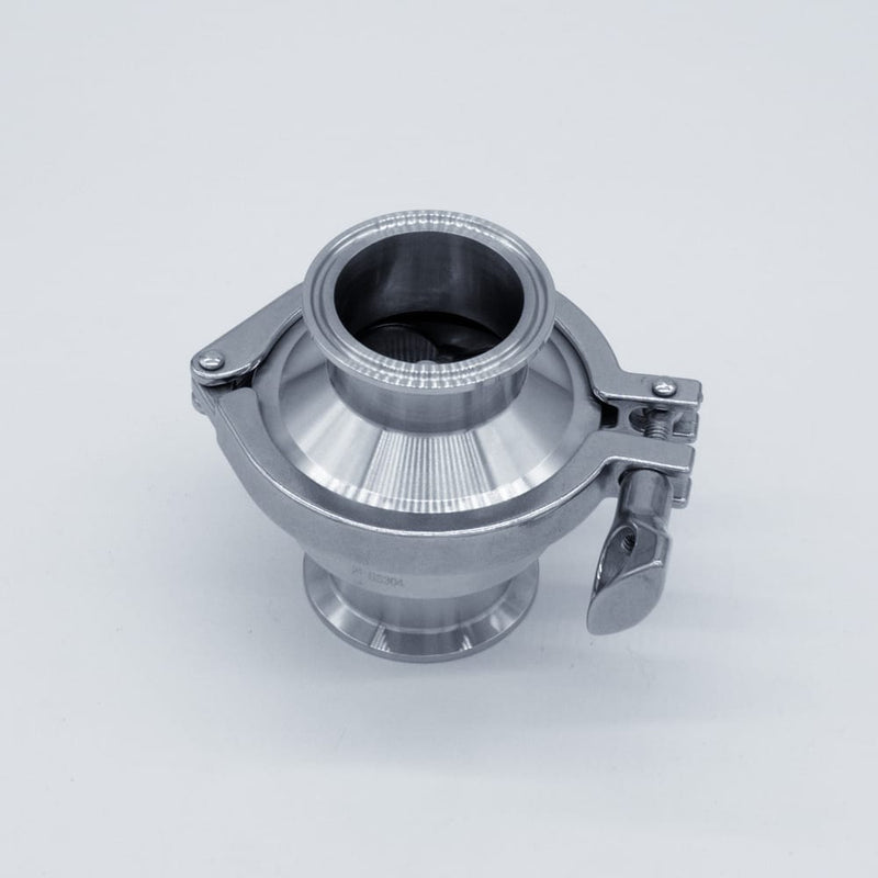304 Stainless Steel 2 inch Tri Clamp Compatible Check Valve. Top view. Photo Credit: TCfittings.com
