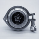 304 Stainless Steel 2 inch Tri Clamp Compatible Check Valve. Bottom view to show tri-clamp connections. Photo Credit: TCfittings.com