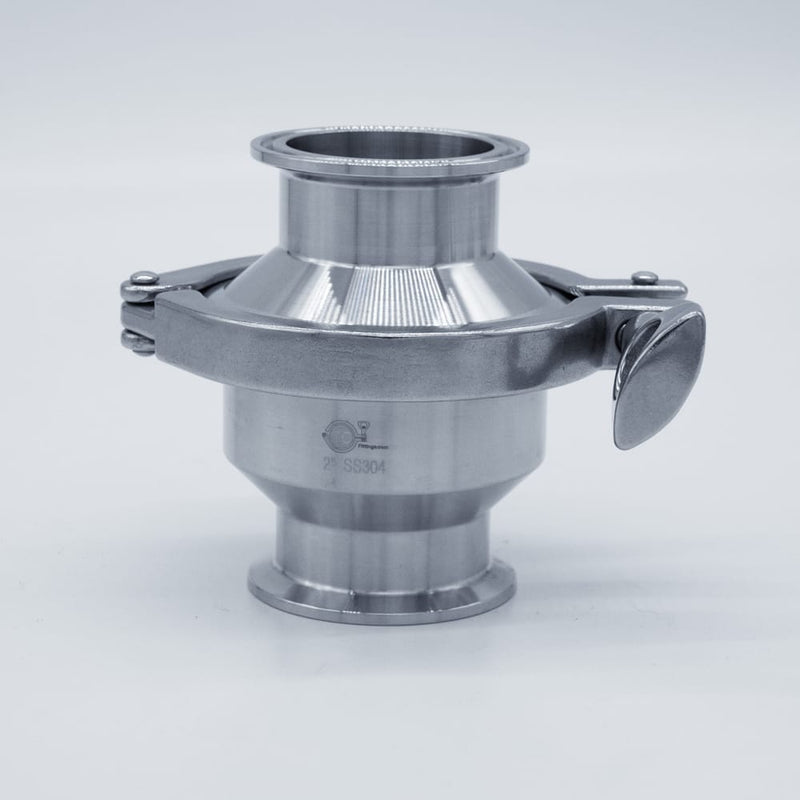 304 Stainless Steel 2 inch Tri Clamp Compatible Check Valve. Side view. Photo Credit: TCfittings.com