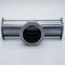 304 Stainless Steel 2 inch Tri-Clamp Compatible Tee. Bottom view. Photo Credit: TCfittings.com