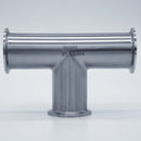 304 Stainless Steel 2 inch Tri-Clamp Compatible Tee. Front view. Photo Credit: TCfittings.com