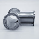 304 Stainless Steel 2 inch Tri-Clamp Compatible Tee. Side view. Photo Credit: TCfittings.com