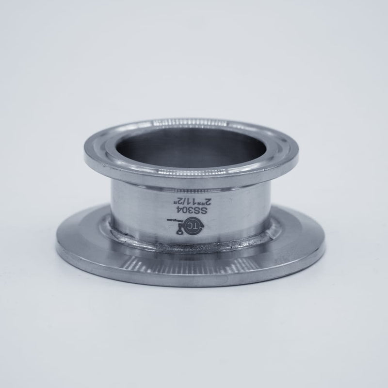 304 Stainless Steel 2 inch to 1.5 inch Cap Reducer. Side view. Photo Credit: TCfittings.com