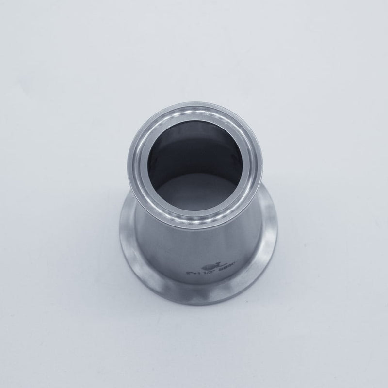 304 Stainless Steel 2inch to 1.5 inch Concentric Reducer. Top angled view. Photo Credit: TCfittings.com