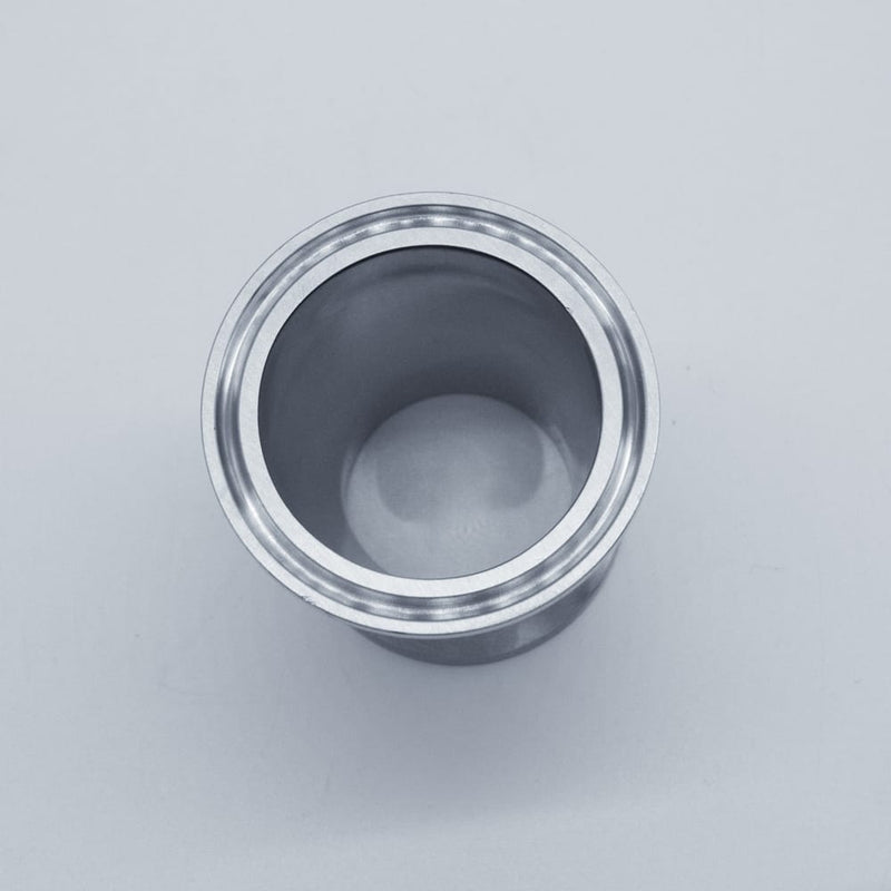 304 Stainless Steel 2 inch to 1.5 inch Eccentric Reducer. Bottom angled view. Photo Credit: TCfittings.com