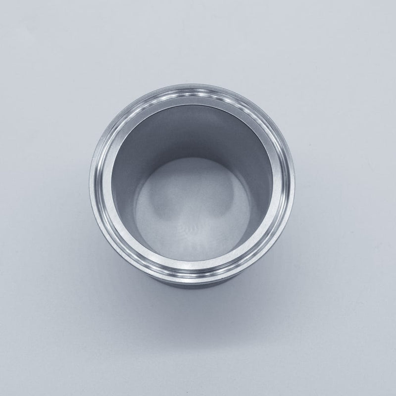 304 Stainless Steel 2.5 inch to 2 inch Eccentric Reducer. Bottom angled view. Photo Credit: TCfittings.com