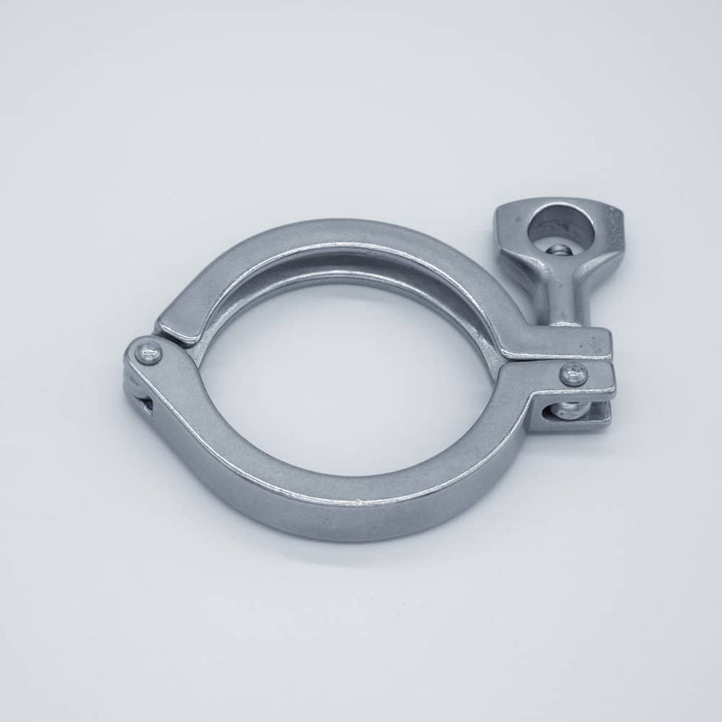 304 Stainless Steel 2.5 inch heavy duty Tri-Clamp. Angled view. Photo Credit: TCfittings.com