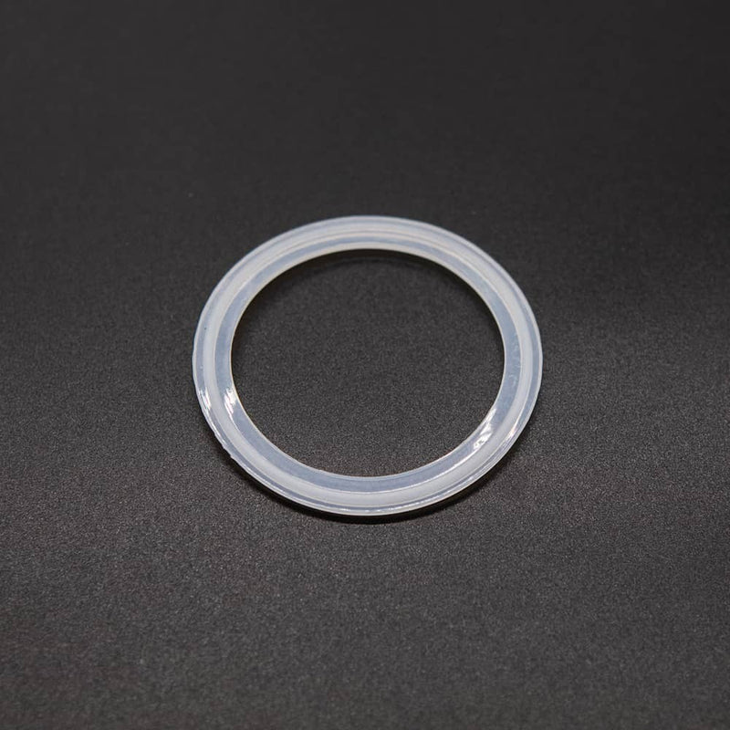 White Silicone gasket for a two and a half inch tri-clamp connection. Single gasket. Photo credit: TCfittings.com.