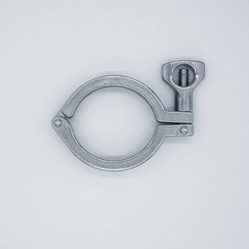 304 Stainless Steel 2 inch heavy duty Tri-Clamp. Side view to show product profile. Photo Credit: TCfittings.com