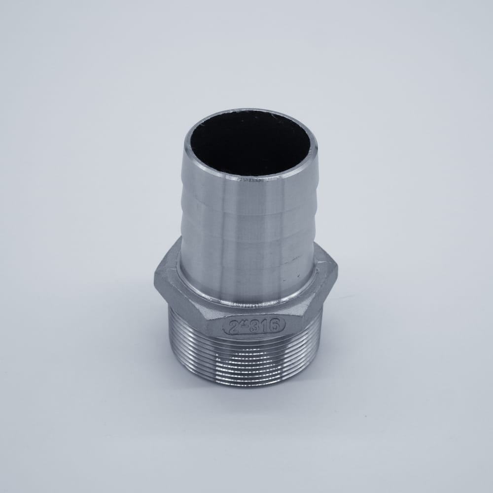 Stainless Steel 304 Hose Barb Fitting - 3/4 Barbed X 1/2 NPT Male Straight Adapter 2-Pack