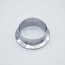 304 Stainless Steel 2-inch Tri-Clamp to 2-inch Long Ferrule - to be welded on to 2-inch tubing. Angled View. Photo Credit: TCfittings.com