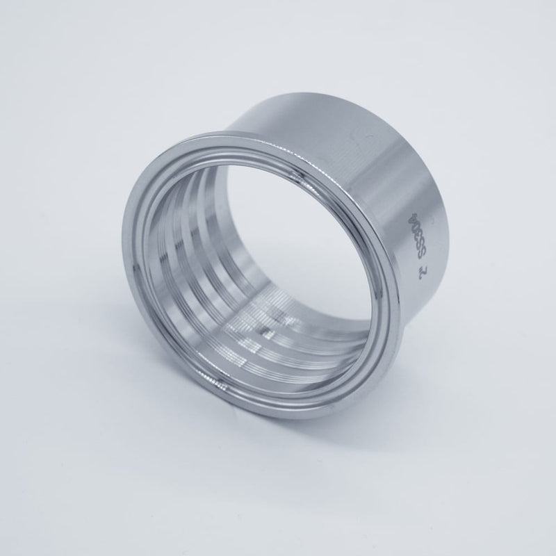 304 Stainless Steel 2-inch Tri-Clamp to 2-inch Roll-On Ferrule - to be welded over 2-inch tubing. Bottom View. Photo Credit: TCfittings.com