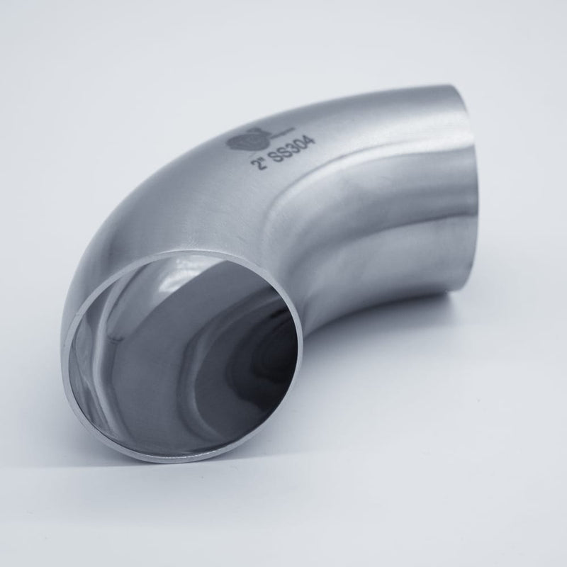 304 Stainless Steel 2 inch Weld 90 degree Elbow. Bottom View. Photo Credit: TCfittings.com