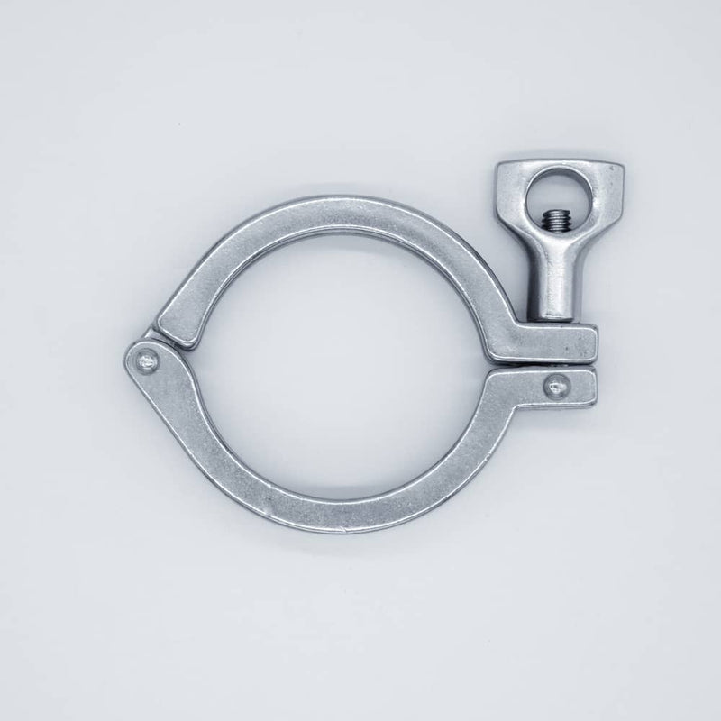 304 Stainless Steel 2.5 inch heavy duty Tri-Clamp. Side view to show product profile. Photo Credit: TCfittings.com