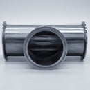 304 Stainless Steel 3 inch Tri-Clamp Compatible Tee. Bottom view. Photo Credit: TCfittings.com