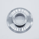 304 Stainless Steel 3 inch to 1.5 inch Cap Reducer. Top angled view. Photo Credit: TCfittings.com