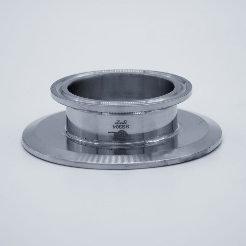 304 Stainless Steel 3 inch to 2 inch Cap Reducer. Side view. Photo Credit: TCfittings.com