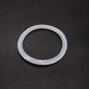 White Silicone gasket for a three inch tri-clamp connection. Single gasket. Photo credit: TCfittings.com.