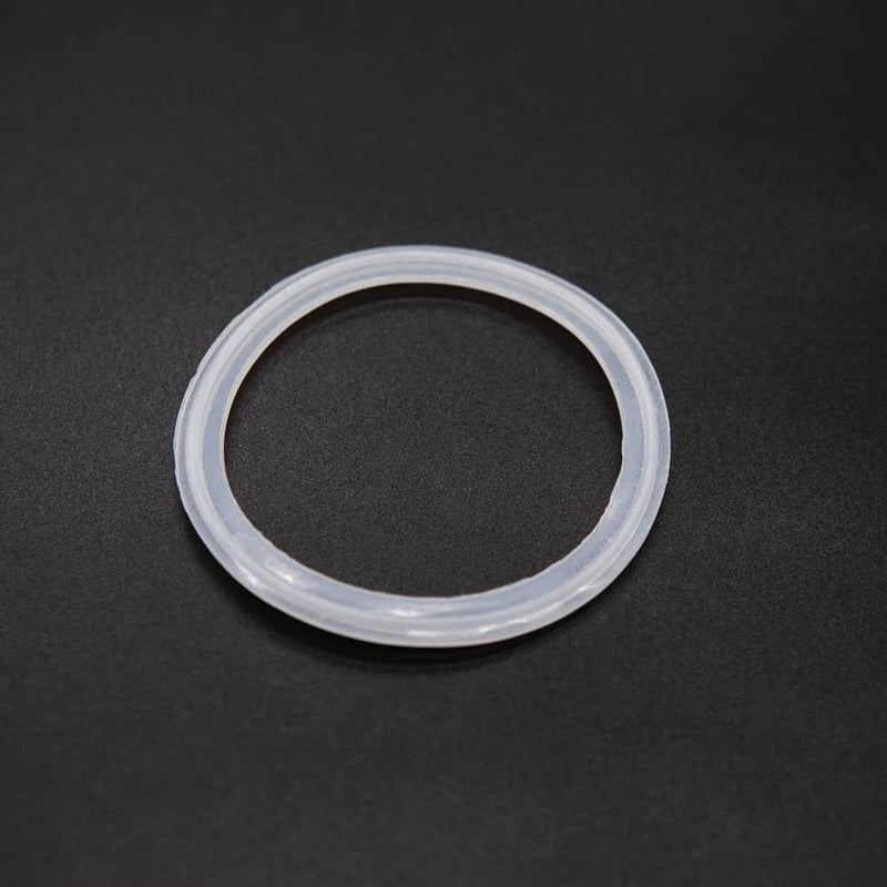 White Silicone gasket for a three inch tri-clamp connection. Single gasket. Photo credit: TCfittings.com.