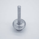 304 Stainless Steel 4 inch Long Thermowell with 1/2 inch FNPT Inlet & 1.5 inch Tri Clamp compatible mounting connection. Angled view. Photo Credit: TCfittings.com