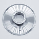 304 Stainless Steel 4 inch to 1.5 inch Cap Reducer. Top angled view. Photo Credit: TCfittings.com