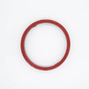 Orange Silicone seat replacement seal for a six inch butterfly valve. Top view to display the inner and outer diameter. Photo Credit: TCfittings.com