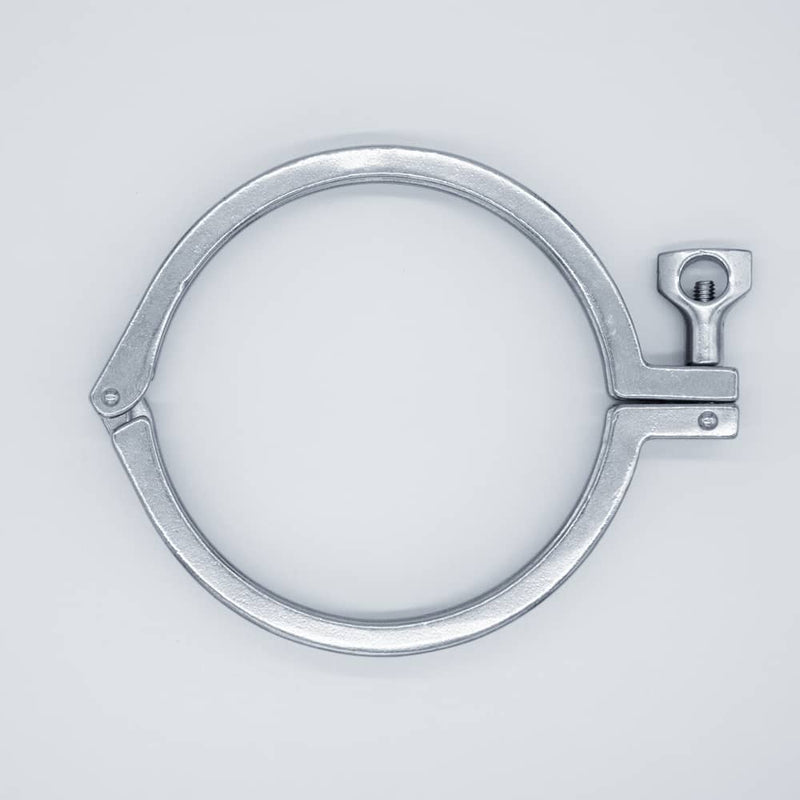 304 Stainless Steel 6 inch heavy duty Tri-Clamp. Side view to show product profile. Photo Credit: TCfittings.com
