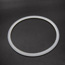 White Silicone gasket for a six inch tri-clamp connection. Single gasket. Photo credit: TCfittings.com.