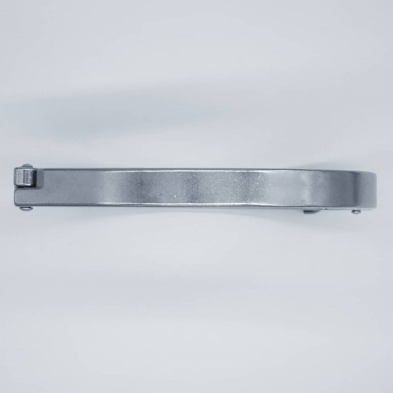 304 Stainless Steel 8 inch heavy duty Tri-Clamp. Bottom view to show band thickness. Photo Credit: TCfittings.com