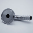 1.5-inch Tri-Clamp x 5/8-inch Hose Barb with 90-degree bend. Bottom View. Photo Credit: TCfittings.com