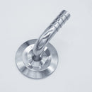 1.5-inch Tri-Clamp x 1/2-inch Hose Barb adapter with 90-degree bend. Top View. Photo Credit: TCfittings.com