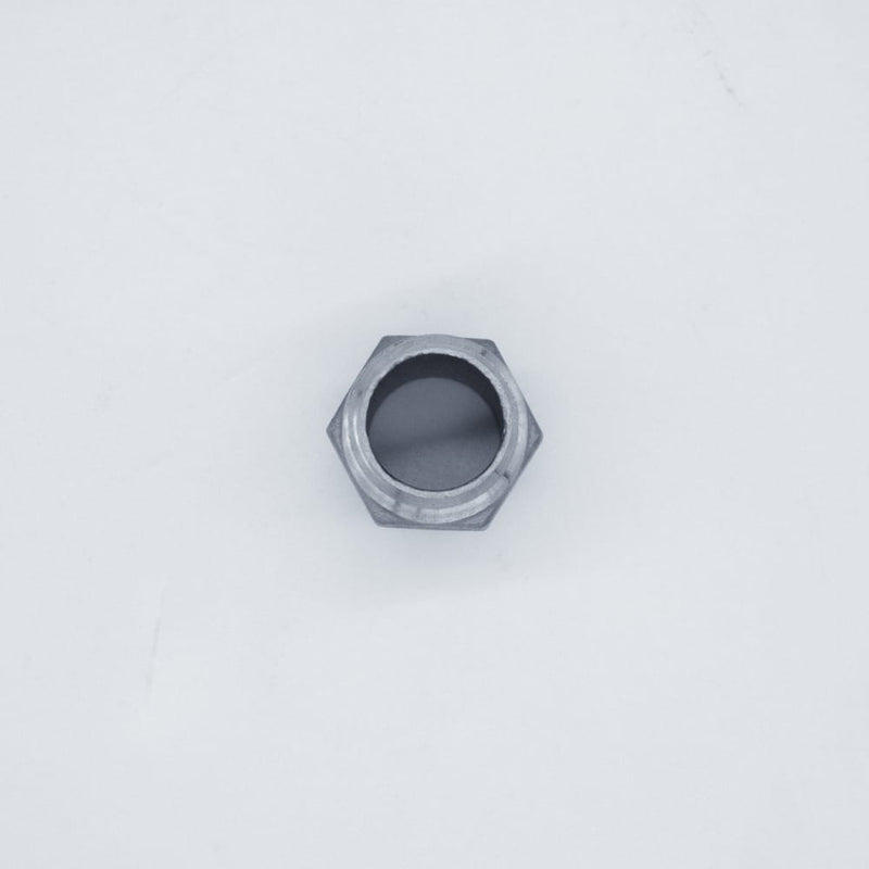 304 Stainless Steel 1/2-inch Male NPT Hex Nipple. Top View. Photo credit: TCfittings.com.