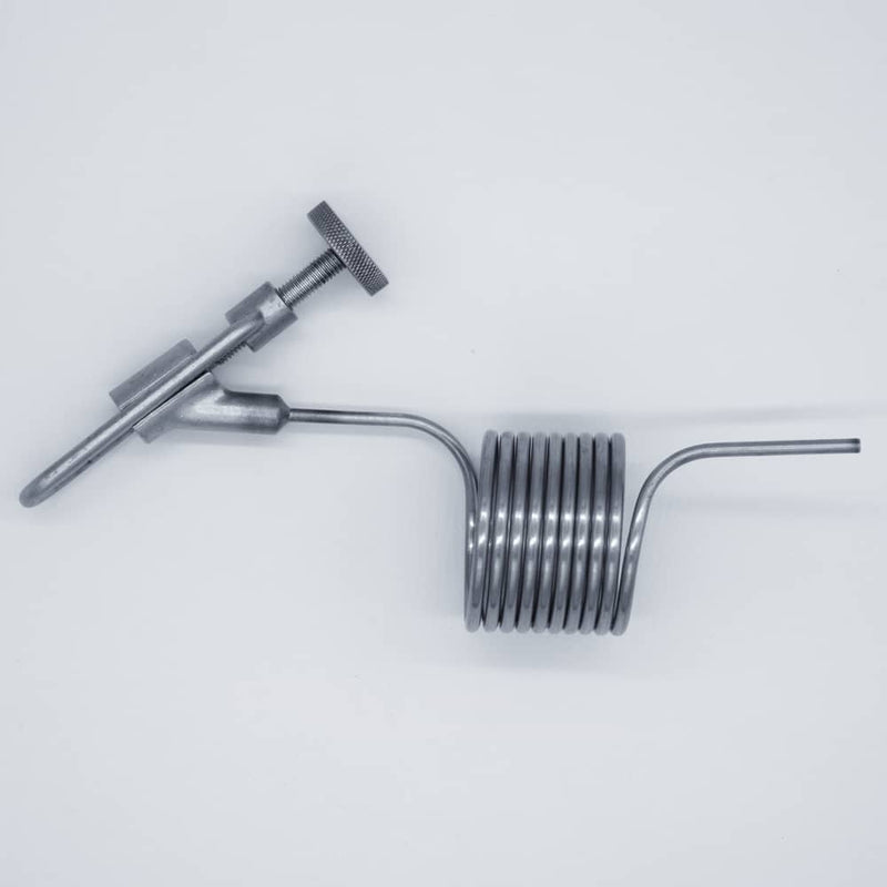 304 Stainless Steel 10-Turn Pigtail Adapter. Side view to show product profile. Photo Credit: TCfittings.com