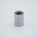 304 Stainless Steel 1/4-inch Female NPT Coupler. Side profile. Photo credit: TCfittings.com.