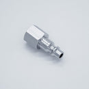 304 Stainless Steel 1/4-inch Female NPT to Male Air Quick Connect. Angled view. Photo credit: TCfittings.com.
