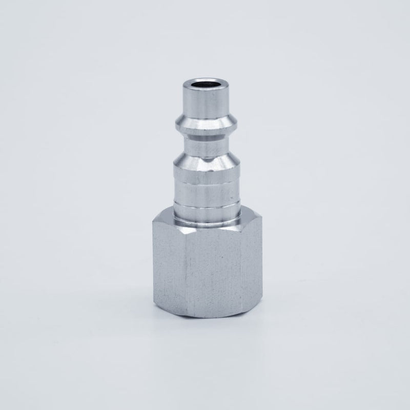 304 Stainless Steel 1/4-inch Female NPT to Male Air Quick Connect. Side Profile. Photo credit: TCfittings.com.