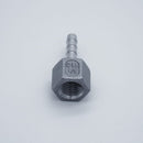 316 Stainless Steel 1/4-inch Female NPT to 1/4-inch Hose Barb Adapter. Bottom View. Photo Credit: TCfittings.com