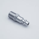 304 Stainless Steel 1/4-inch Male NPT to Male Air Quick Connect. Angled view. Photo credit: TCfittings.com.