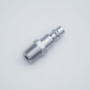 304 Stainless Steel 1/4-inch Male NPT to Male Air Quick Connect. Angled to show male threads. Photo credit: TCfittings.com.