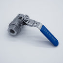 304 Stainless Steel 1/4-inch ball valve with Female NPT connections. Angled view. Photo credit: TCfittings.com.