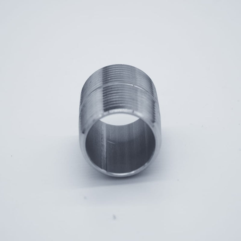 304 Stainless Steel 3/4-inch Male NPT Close Nipple. Angled View. Photo credit: TCfittings.com.